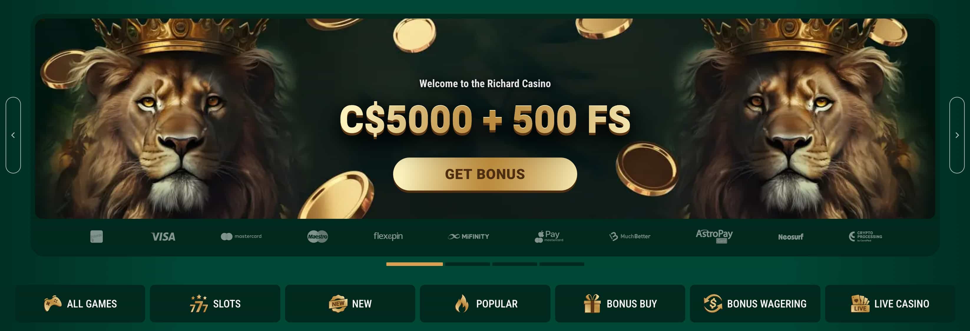 Richards Casino bonuses and welcome offer
